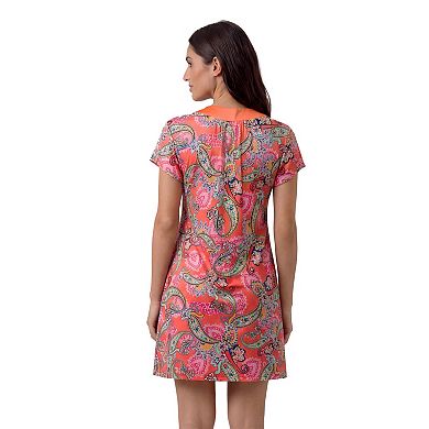 Maternity 24Seven Comfort Apparel Scoop Neck Short Sleeve Mini Shift Dress