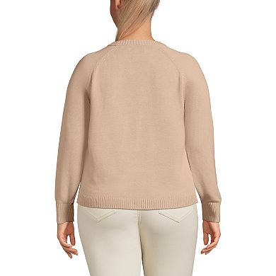 Plus Size Lands' End Drifter Raglan Crew Sweater