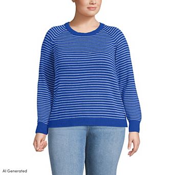 Plus Size Lands' End Drifter Raglan Crew Sweater