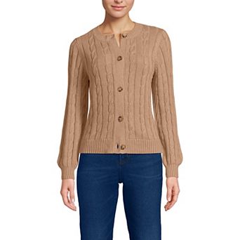 Petite Lands' End Classic Cable Crew Neck Sweater