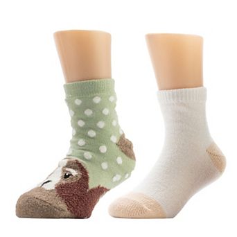 Girl's Cuddl Duds® Critter 2-Pack Slipper Socks with Gripper Bottom