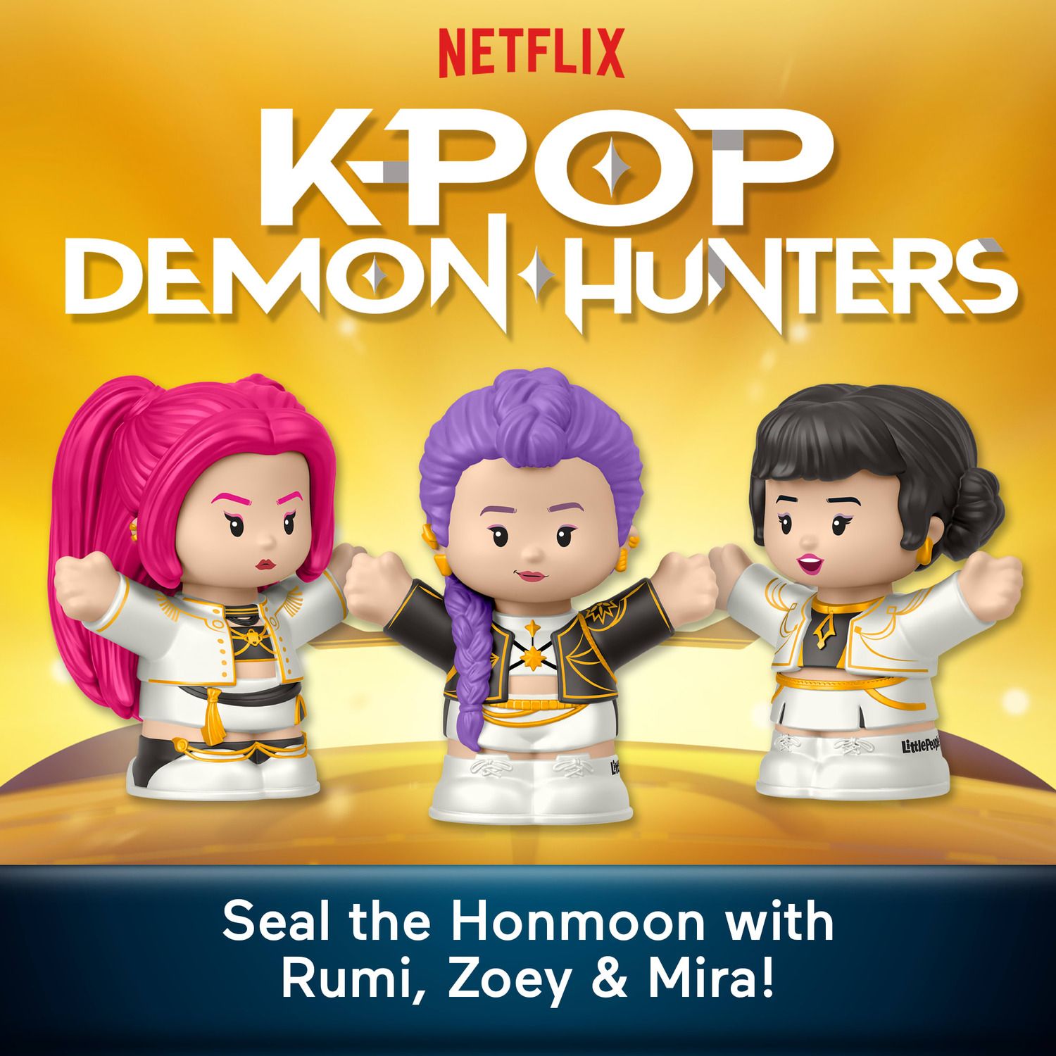 Детские фигурки Little People Collector K-Pop Demon Hunters 3 pc Figure Set — фото 2