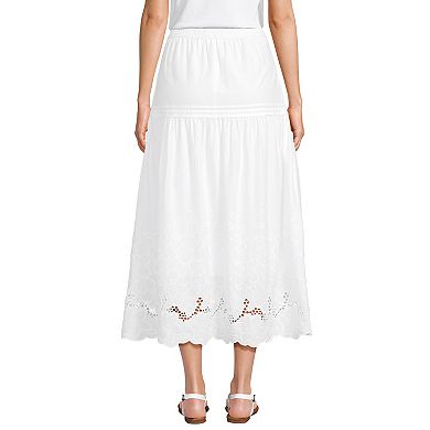 Petite Lands' End Voile Eyelet Midi Skirt