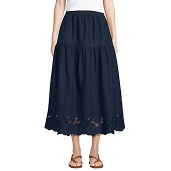 Women's Lands' End Voile Eyelet Maxi Skirt