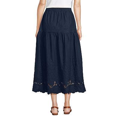 Women's Lands' End Voile Eyelet Maxi Skirt