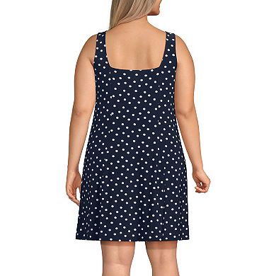 Plus Size Lands' End Silky Knit Mini Shift Dress