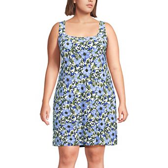 Plus Size Lands' End Silky Knit Mini Shift Dress