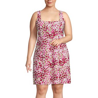Plus Size Lands' End Silky Knit Mini Shift Dress