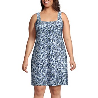 Plus Size Lands' End Silky Knit Mini Shift Dress