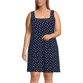 Plus Size Lands' End Silky Knit Mini Shift Dress