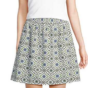 Women's Lands' End Poplin Printed Mini Skirt
