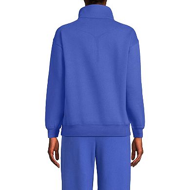 Women's Lands' End Relaxed Quarter Zip Pullover Sweatshirt
