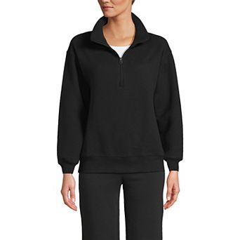 Women's Lands' End Relaxed Quarter Zip Pullover Sweatshirt