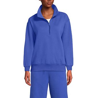 Women's Lands' End Relaxed Quarter Zip Pullover Sweatshirt