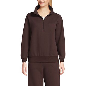 Women's Lands' End Relaxed Quarter Zip Pullover Sweatshirt