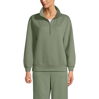 Women's Lands' End Relaxed Quarter Zip Pullover Sweatshirt