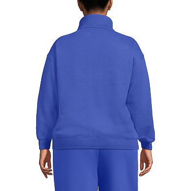 Plus Size Lands' End Relaxed Quarter Zip Pullover Sweatshirt