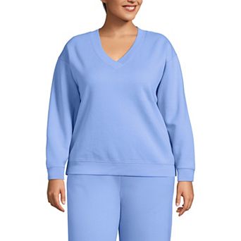 Plus Size Lands' End Long Sleeve V-Neck Sweatshirt