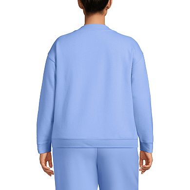 Plus Size Lands' End Long Sleeve V-Neck Sweatshirt