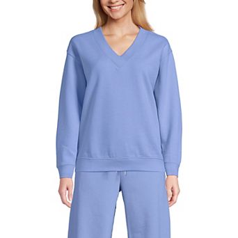 Women's Lands' End Long Sleeve V-Neck Sweatshirt