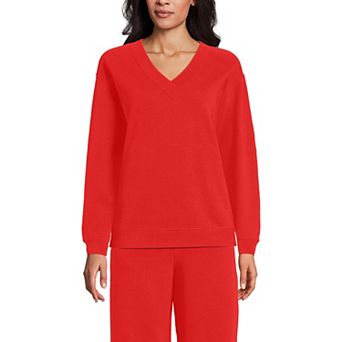 Women's Lands' End Long Sleeve V-Neck Sweatshirt