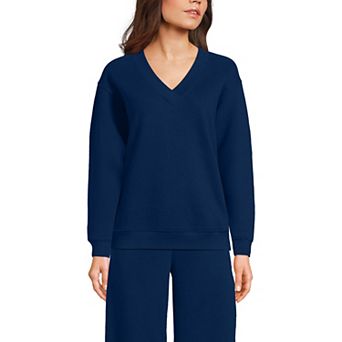 Women's Lands' End Long Sleeve V-Neck Sweatshirt
