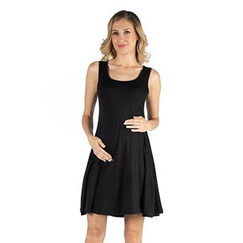 Maternity 24Seven Comfort Apparel Scoop Neck Sleeveless A-Line Dress in Regular & Plus Size