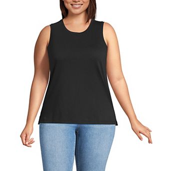Plus Size Lands' End Supima Cotton Crew Neck Tank Top