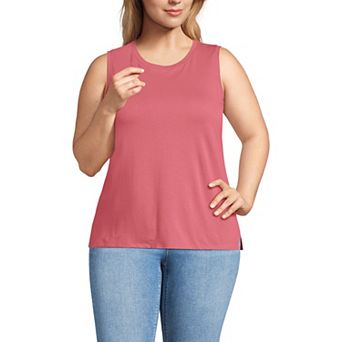 Plus Size Lands' End Supima Cotton Crew Neck Tank Top