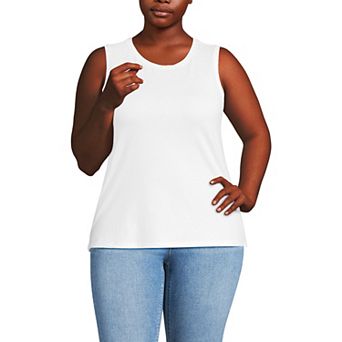 Plus Size Lands' End Supima Cotton Crew Neck Tank Top