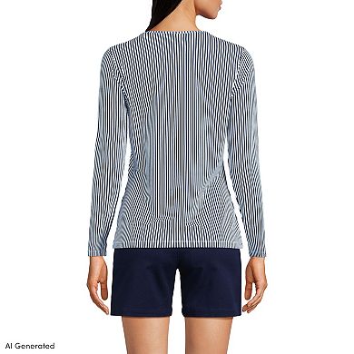 Petite Lands' End Long Sleeve Crewneck Garden Top