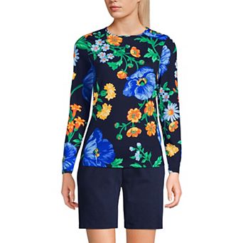 Petite Lands' End Long Sleeve Crewneck Garden Top