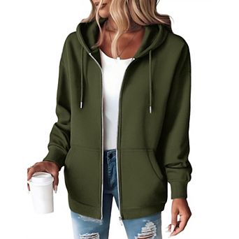 Zeagoo Women's Zip Up Hoodies Fleece Jacket Oversized Casual Fashion Sweatshirt