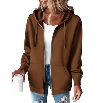 Zeagoo Women's Zip Up Hoodies Fleece Jacket Oversized Casual Fashion Sweatshirt