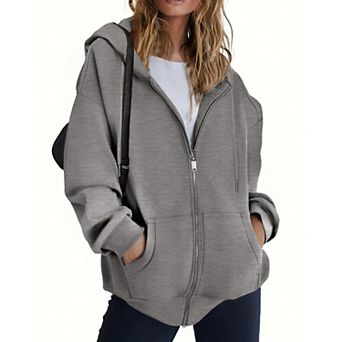 Zeagoo Women's Zip Up Hoodies Fleece Jacket Oversized Casual Fashion Sweatshirt