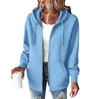 Zeagoo Women's Zip Up Hoodies Fleece Jacket Oversized Casual Fashion Sweatshirt