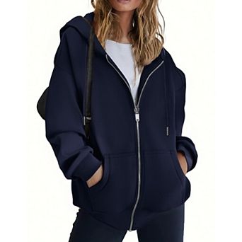 Zeagoo Women's Zip Up Hoodies Fleece Jacket Oversized Casual Fashion Sweatshirt