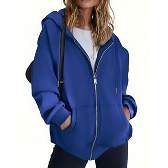 Zeagoo Women's Zip Up Hoodies Fleece Jacket Oversized Casual Fashion Sweatshirt