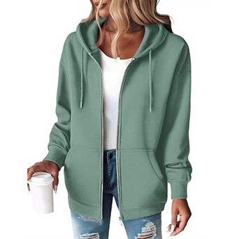 Zeagoo Women's Zip Up Hoodies Fleece Jacket Oversized Casual Fashion Sweatshirt