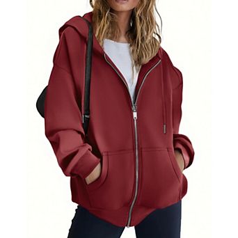 Zeagoo Women's Zip Up Hoodies Fleece Jacket Oversized Casual Fashion Sweatshirt