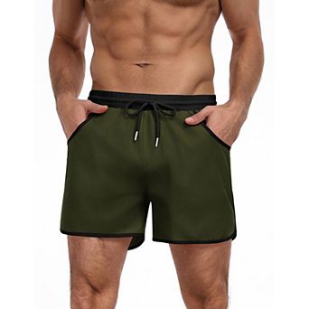 COOFANDY Mens Swim Short Lightweight Color Block Swimsuit Short Bathing Suit Swimwear