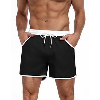 COOFANDY Mens Swim Short Lightweight Color Block Swimsuit Short Bathing Suit Swimwear