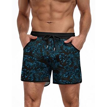 COOFANDY Mens Swim Short Lightweight Color Block Swimsuit Short Bathing Suit Swimwear