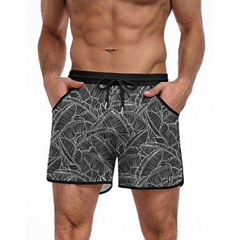 COOFANDY Mens Swim Short Lightweight Color Block Swimsuit Short Bathing Suit Swimwear