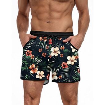 COOFANDY Mens Board Shorts 5 inch Swim Trunk Color Block Swimsuit Summer Surfing Short