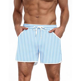 COOFANDY Mens Swim Short Lightweight Color Block Swimsuit Short Bathing Suit Swimwear