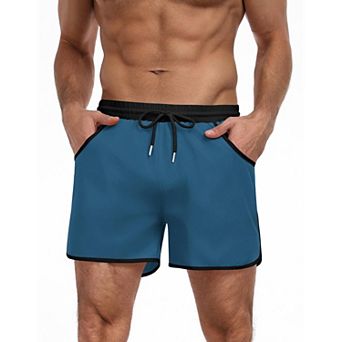 COOFANDY Mens Swim Short Lightweight Color Block Swimsuit Short Bathing Suit Swimwear