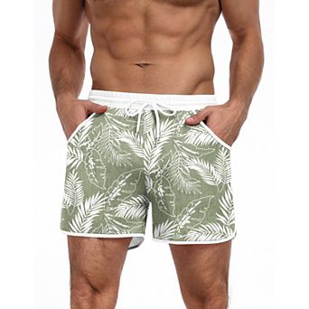 COOFANDY Mens Swim Short Lightweight Color Block Swimsuit Short Bathing Suit Swimwear