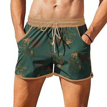 COOFANDY Mens Swim Short Lightweight Color Block Swimsuit Short Bathing Suit Swimwear