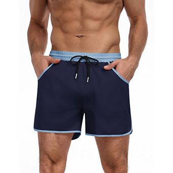 COOFANDY Mens Swim Short Lightweight Color Block Swimsuit Short Bathing Suit Swimwear